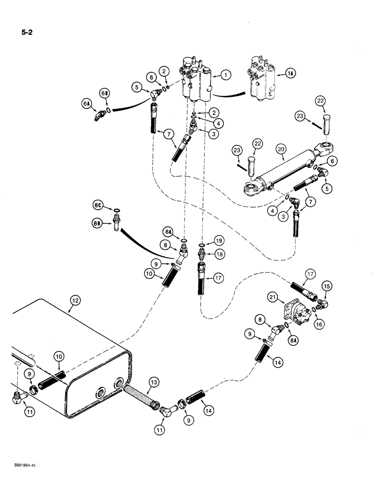 Схема запчастей Case MAXI-SNEAKER C - (5-02) - STEERING HYDRAULIC CIRCUIT (05) - STEERING