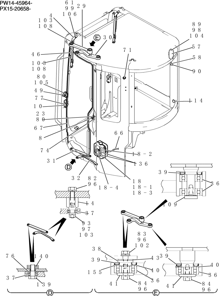 Схема запчастей Case CX31B - (180-17[3]) - CAB ASSEMBLY (00) - GENERAL & PICTORIAL INDEX