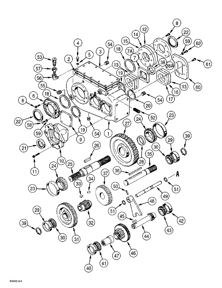 Схема запчастей Case 560 - (6-34) - TRANSMISSION ASSEMBLY - 112558A2 (06) - POWER TRAIN