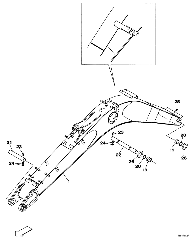 Схема запчастей Case CX135SR - (09-38) - BOOM (09) - CHASSIS/ATTACHMENTS