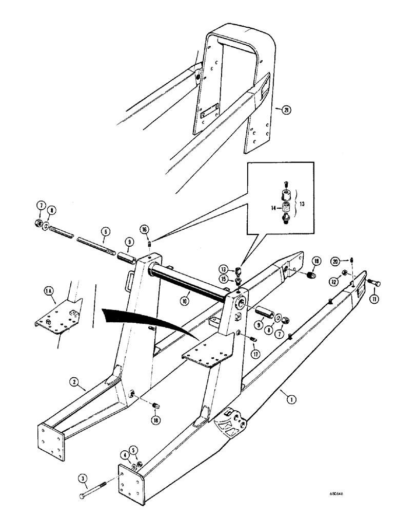 Схема запчастей Case 33 - (006) - LOADER SUBFRAME AND RELATED PARTS, USED BEFORE LOADER SN.4178576 