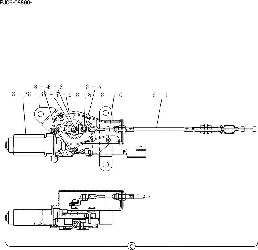 Схема запчастей Case CX50B - (065-01[2]) - CONTROL ASSY, ENGINE WITH DECEL (10) - ENGINE