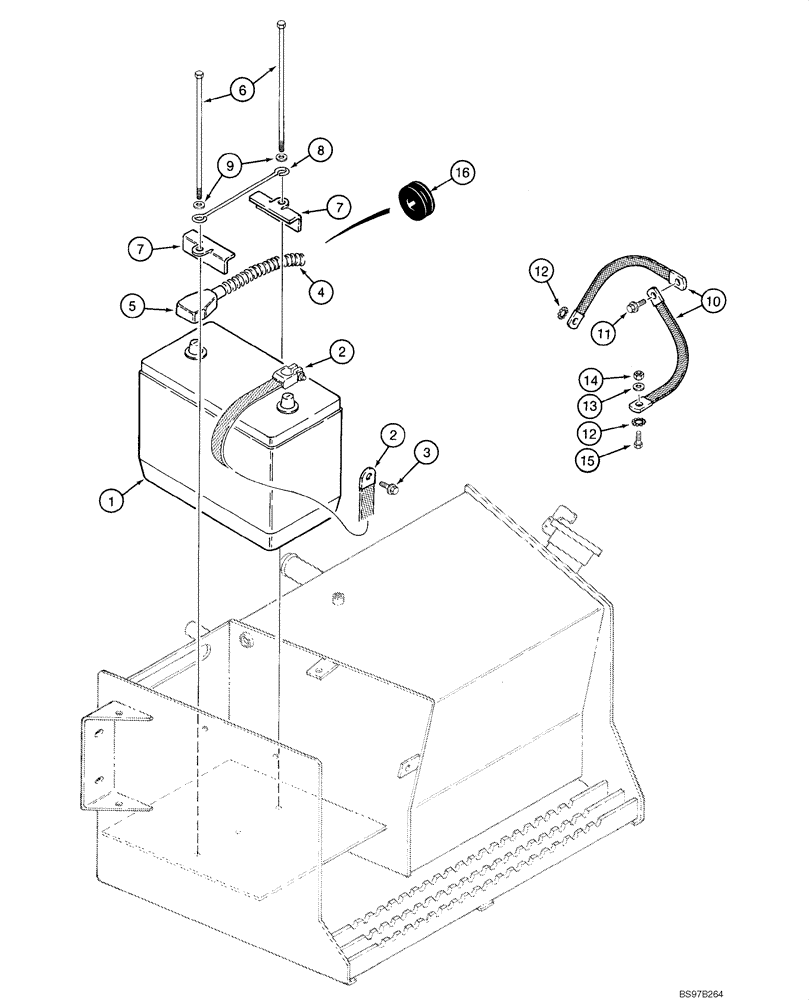 Схема запчастей Case 585G - (04-04) - BATTERY - CABLES (04) - ELECTRICAL SYSTEMS