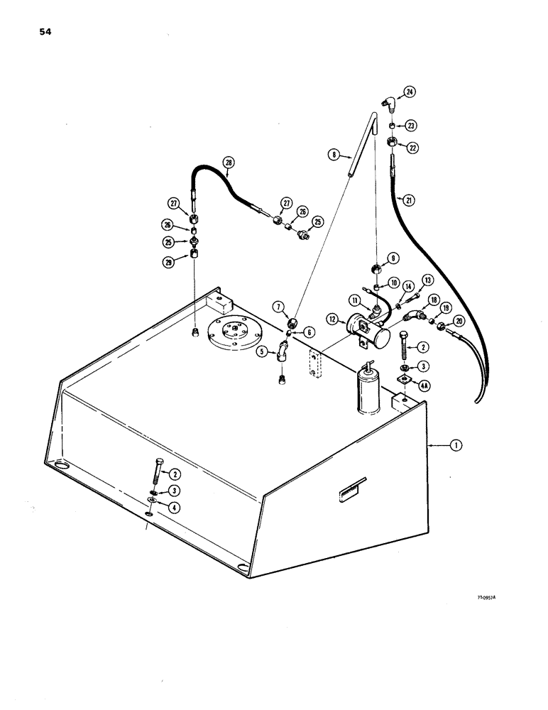 Схема запчастей Case W24B - (054) - FUEL TANK AND RELATED PARTS (03) - FUEL SYSTEM