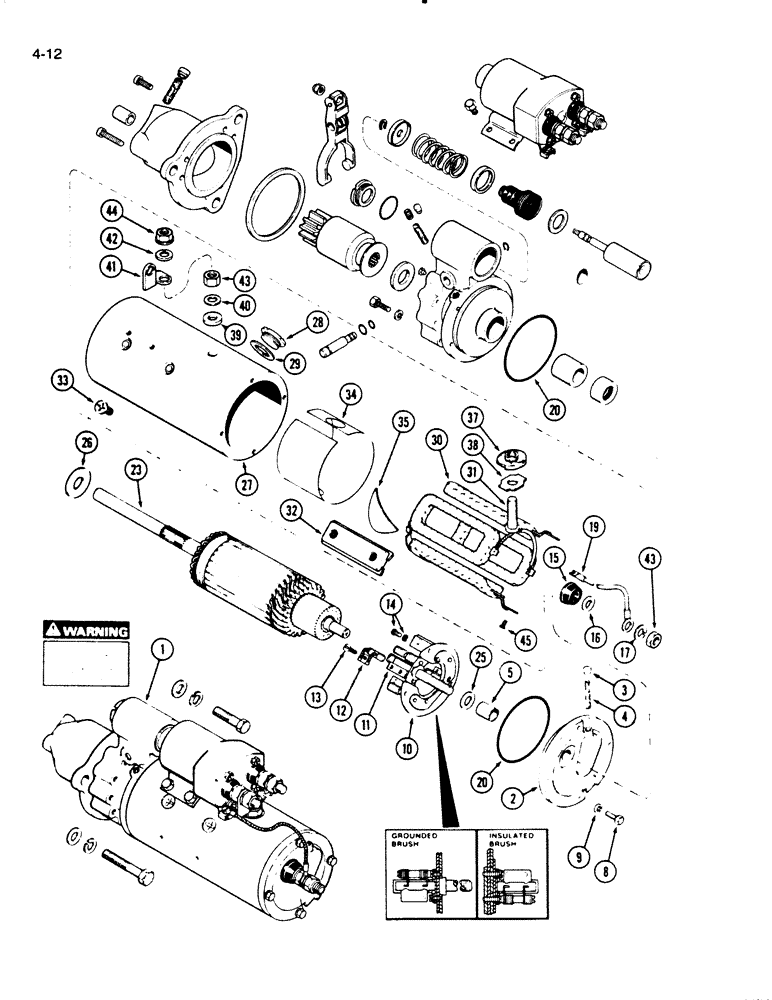 Схема запчастей Case W20C - (4-012) - STARTER (04) - ELECTRICAL SYSTEMS