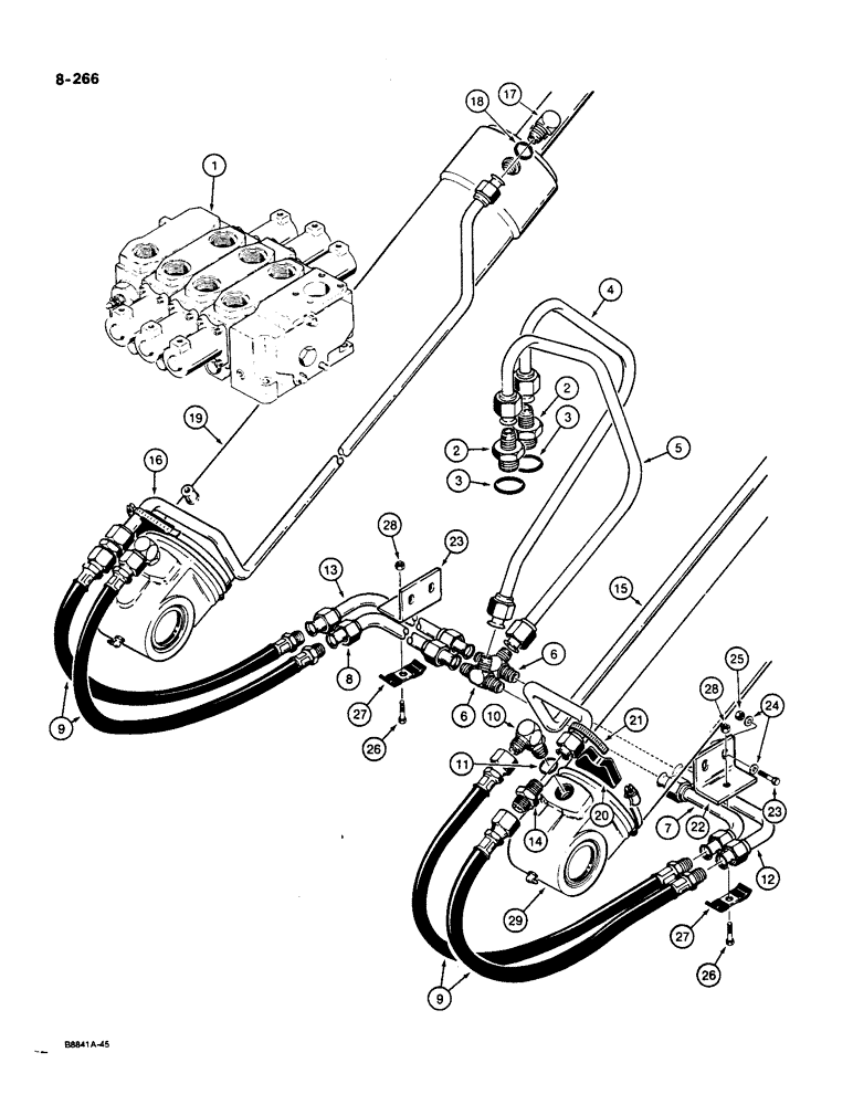 Схема запчастей Case W36 - (8-266) - LOADER LIFT HYDRAULIC CIRCUIT (08) - HYDRAULICS