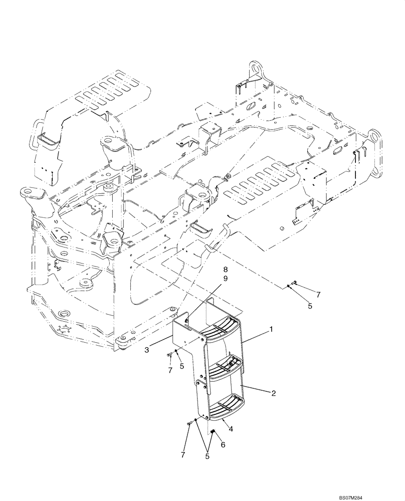 Схема запчастей Case 521E - (09-42) - STEPS - LEFT - 3 STEP (09) - CHASSIS