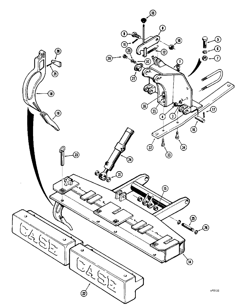 Схема запчастей Case 310G - (194) - RIPPER (05) - UPPERSTRUCTURE CHASSIS