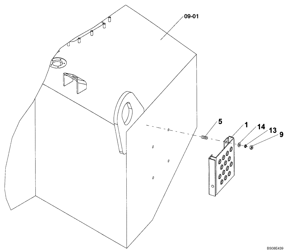 Схема запчастей Case SV210 - (09-13[01]) - STEP, LH (GROUP 463) (ND132985) (09) - CHASSIS/ATTACHMENTS