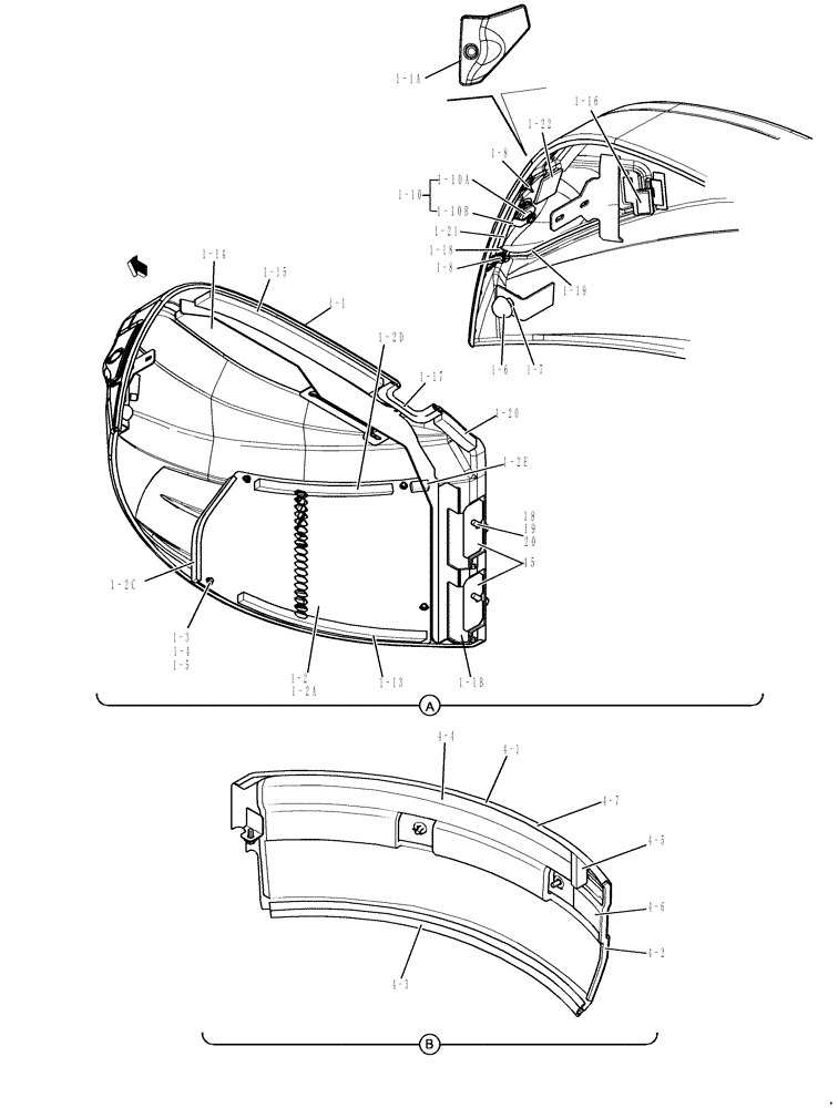 Схема запчастей Case CX27B PV13 - (01-068) - GUARD INSTAL (CAB), P/N PM21C01588F1 (05) - SUPERSTRUCTURE