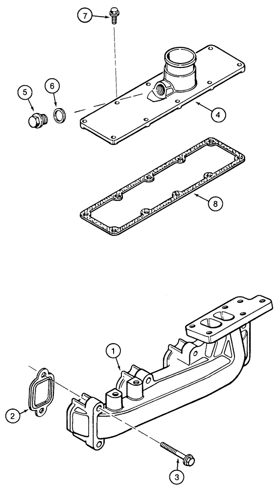 Схема запчастей Case 650H - (02-10) - MANIFOLDS (02) - ENGINE