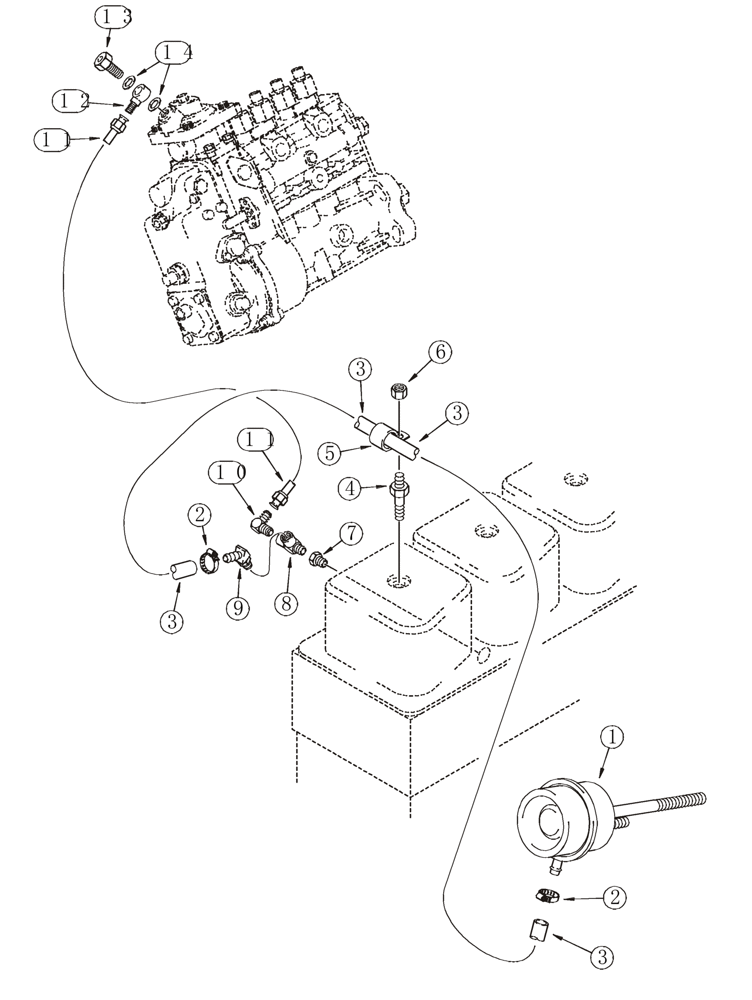 Схема запчастей Case 521D - (03-07) - ANEROID AND WASTEGATE SYSTEM (03) - FUEL SYSTEM