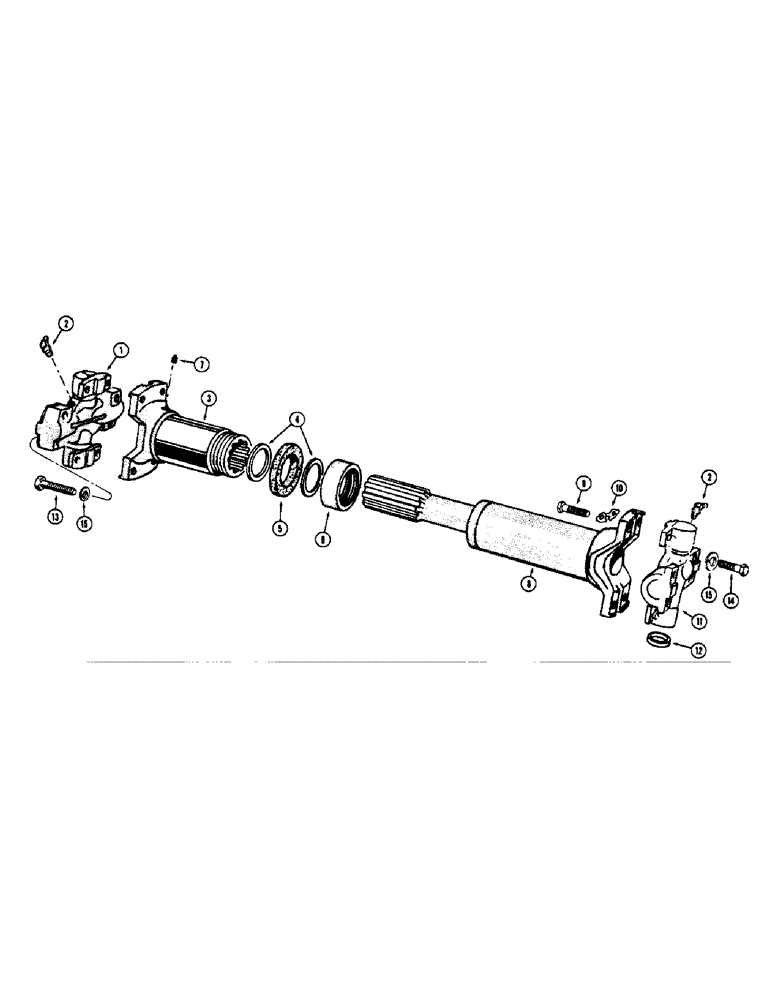 Схема запчастей Case W7 - (244) - A17301 REAR AXLE DRIVE SHAFT, A17300 FRONT AXLE DRIVE SHAFT, A17296 TRANS. DRIVE SHAFT (06) - POWER TRAIN