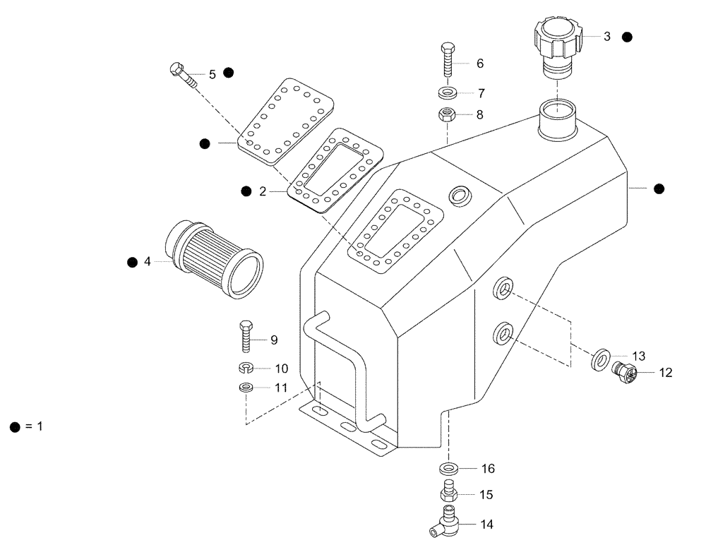 Схема запчастей Case 325 - (5.800A[08A]) - DUMP SYSTEM - HYDRAULIC TANK (87442882) (10) - Cab/Cowlings