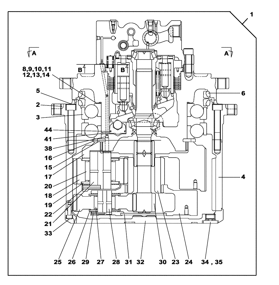 Схема запчастей Case CX300C - (06-010-00[01]) - TRAVEL REDUCTION GEAR (08) - HYDRAULICS