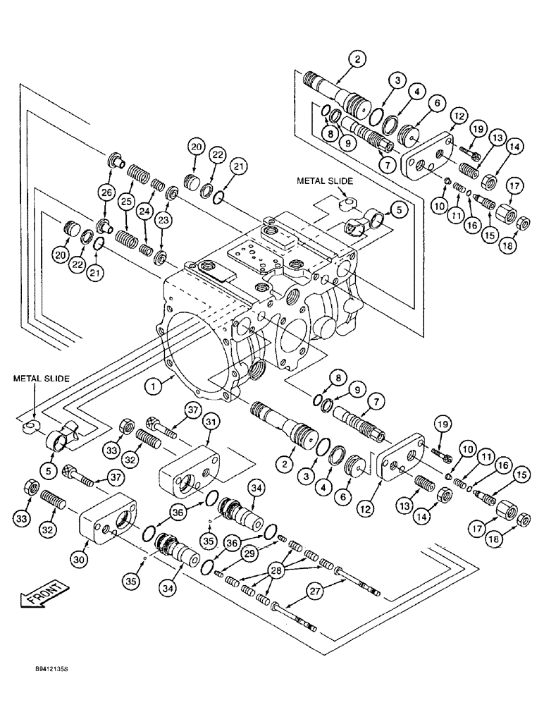 Схема запчастей Case 9020B - (8-100) - HYDRAULIC PUMP ASSEMBLY, REGULATOR COMPONENTS (08) - HYDRAULICS