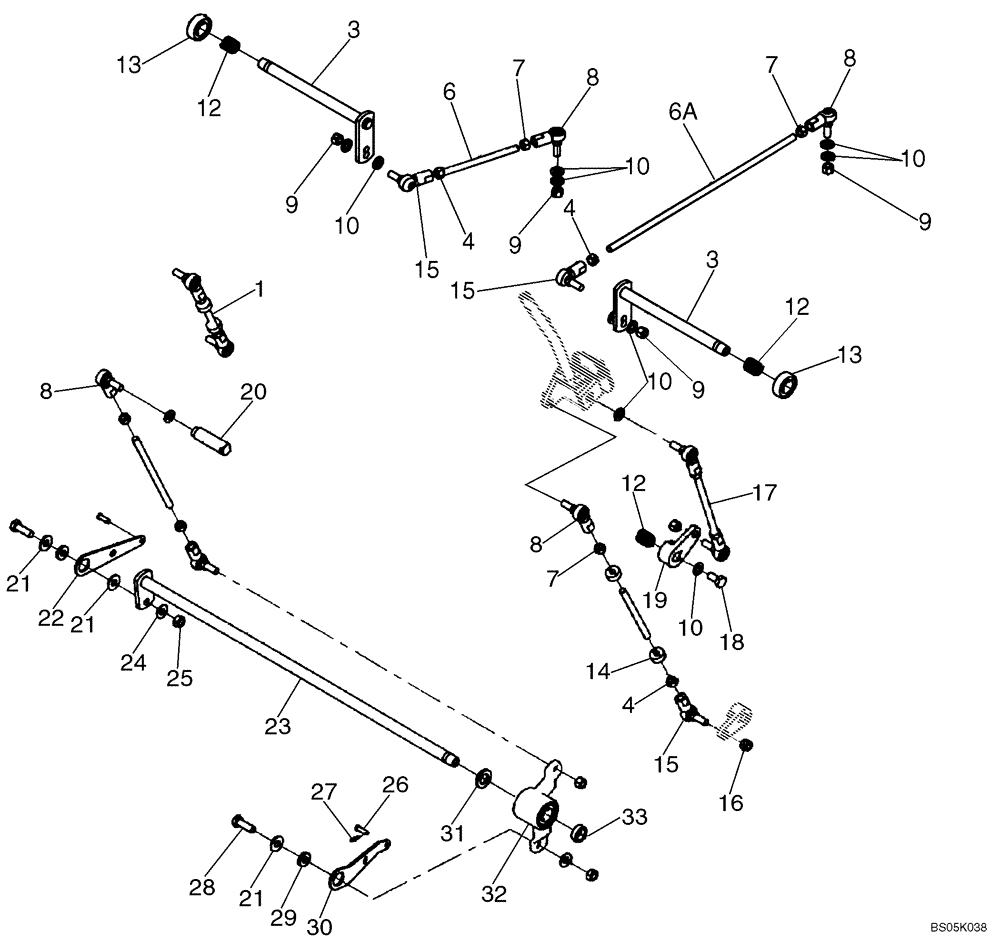 Схема запчастей Case 465 - (09-12A) - LINKAGE - LOADER AND GROUND DRIVE (IN-LINE PUMP CONFIGURATION) (09) - CHASSIS