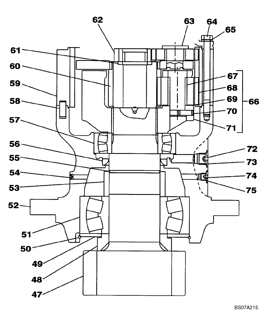 Схема запчастей Case CX160B - (08-53) - GEAR ASSY, REDUCTION - MOTOR, SWING (08) - HYDRAULICS