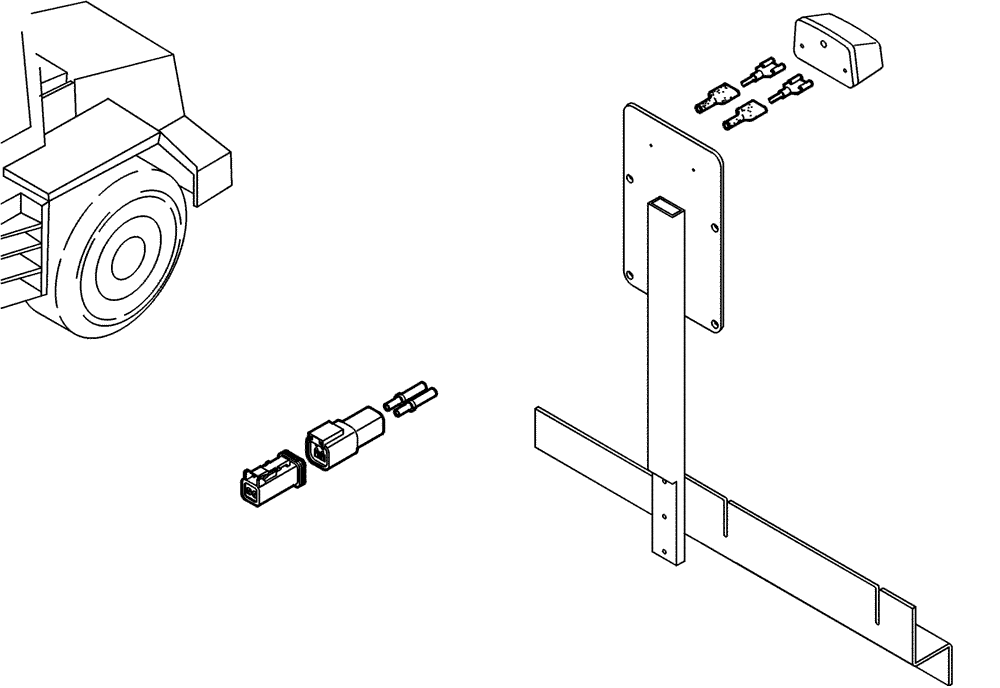 Схема запчастей Case 221D - (32.243[001]) - CABLE HARNESS LIC.PLATE LIGHT (OPTION) (S/N 581101-UP) (55) - ELECTRICAL SYSTEMS