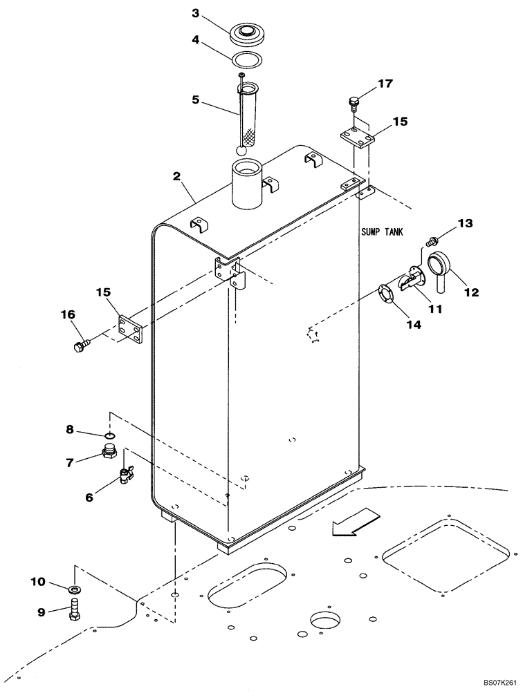 Схема запчастей Case CX225SR - (03-01) - FUEL TANK (03) - FUEL SYSTEM