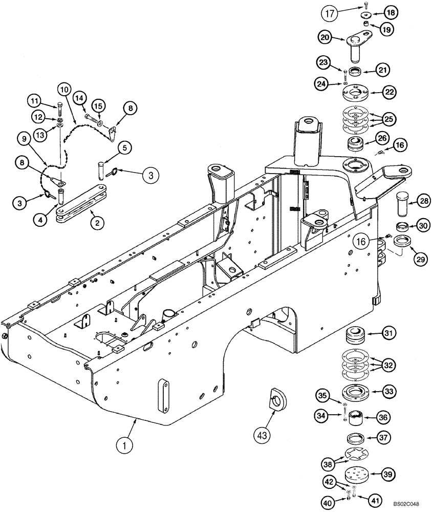 Схема запчастей Case 821C - (09-06A) - FRAME, REAR - PIVOT (09) - CHASSIS