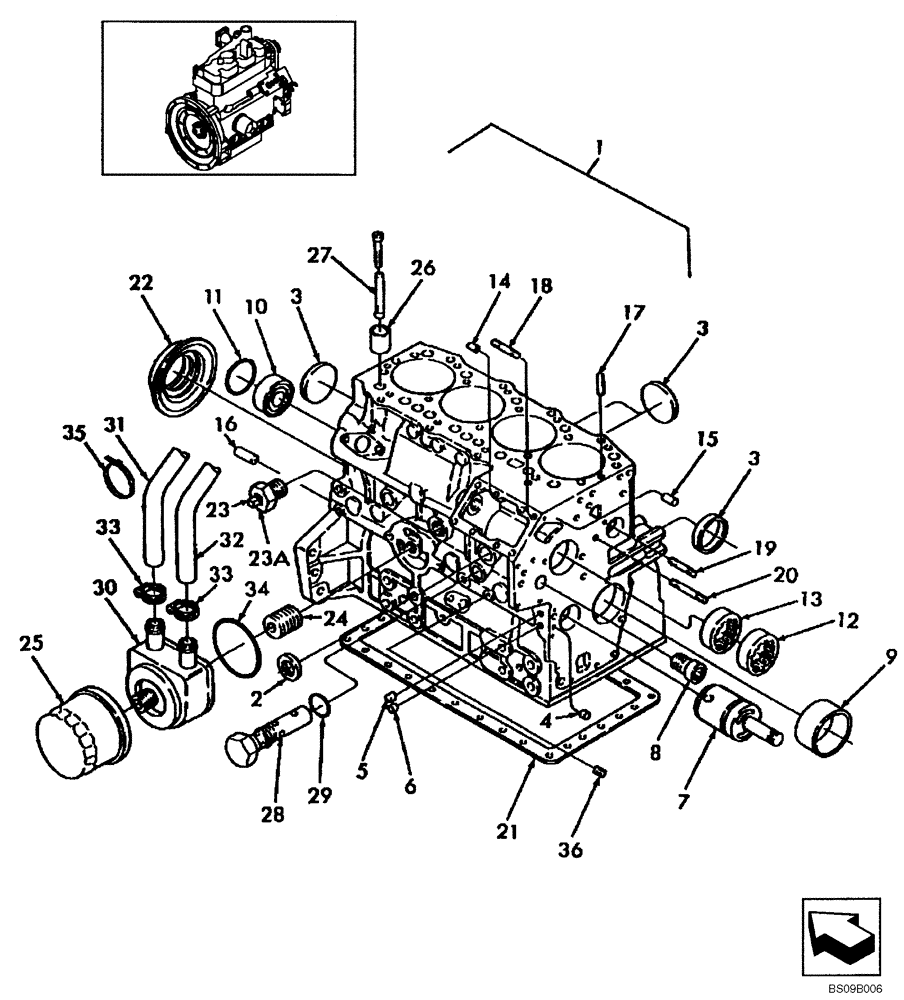 Схема запчастей Case SR150 - (10.001.02[02]) - CYLINDER BLOCK (10) - ENGINE