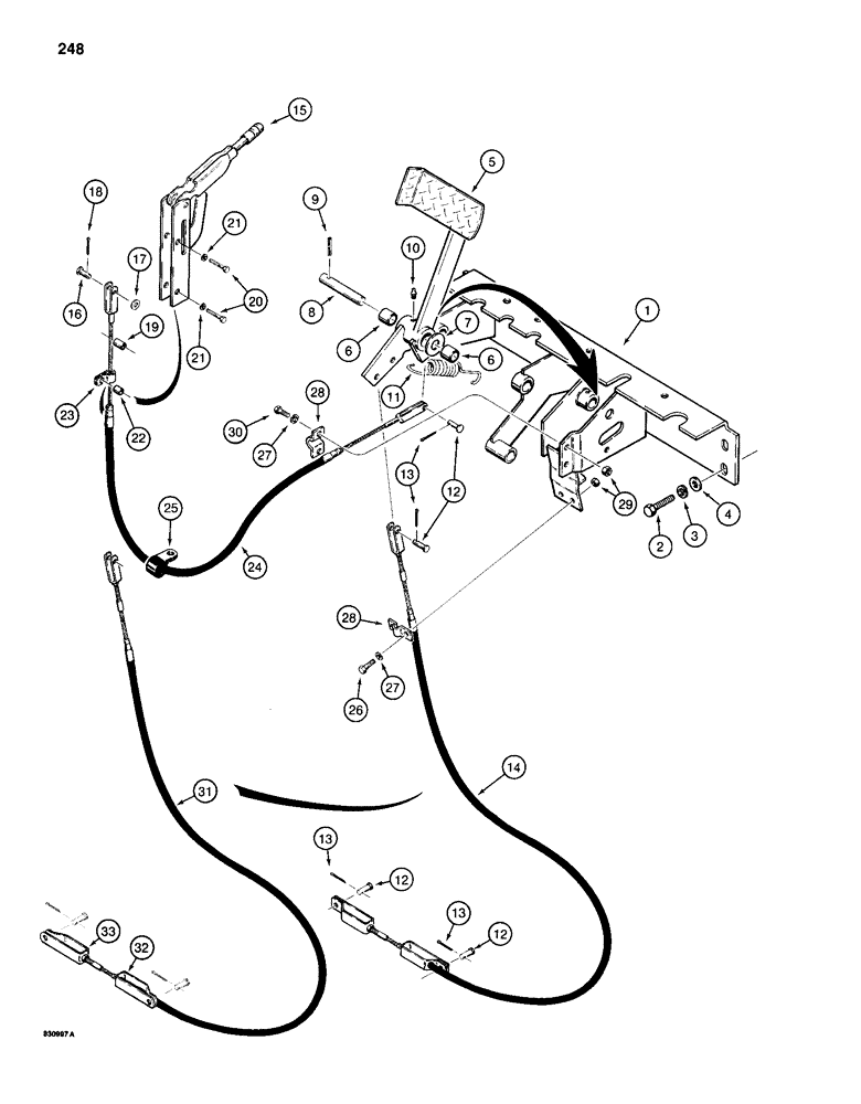 Схема запчастей Case 1150D - (248) - PARKING BRAKES - MANUAL (07) - BRAKES