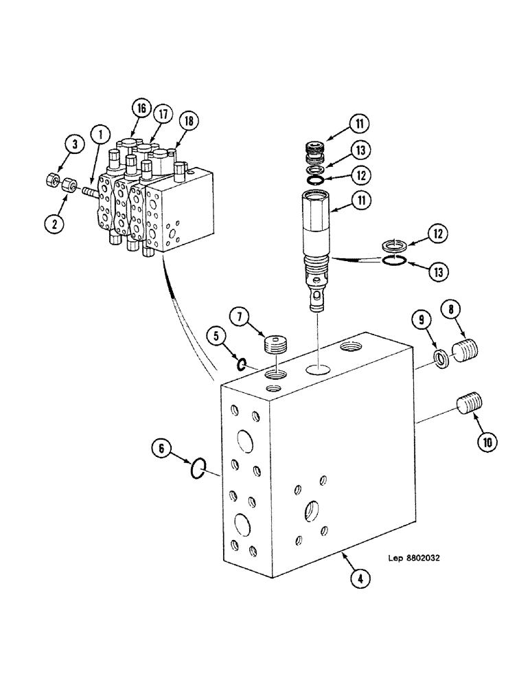 Схема запчастей Case 688C - (8C-26) - ATTACHMENT CONTROL VALVE, (-10786) (07) - HYDRAULIC SYSTEM