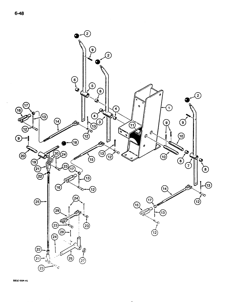 Схема запчастей Case 855D - (6-48) - TRANSMISSION CONTROLS (06) - POWER TRAIN