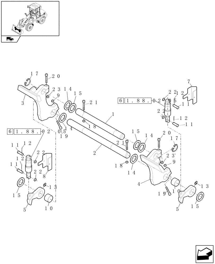 Схема запчастей Case 221E - (1.88.02[04]) - QUICK TOOL COUPLER (09) - LOADER/BACKHOE