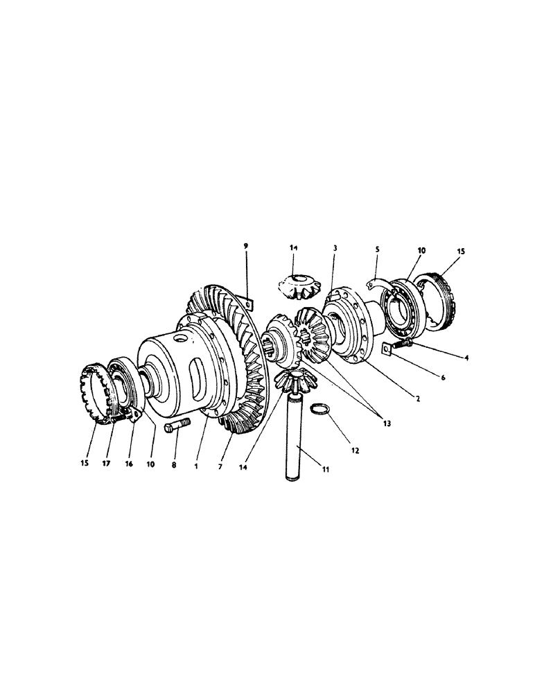 Схема запчастей Case 380CK - (036) - DIFFERENTIAL AND DIFFERENTIAL LOCK 