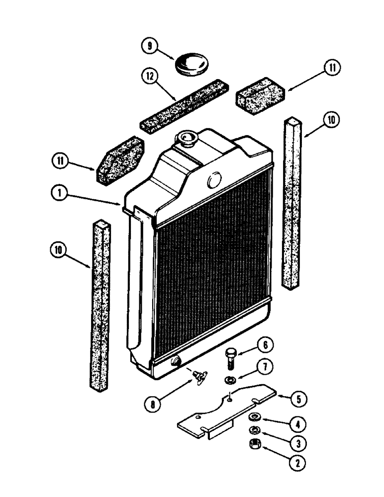 Схема запчастей Case 480CK - (004) - RADIATOR, (188) DIESEL ENGINE 