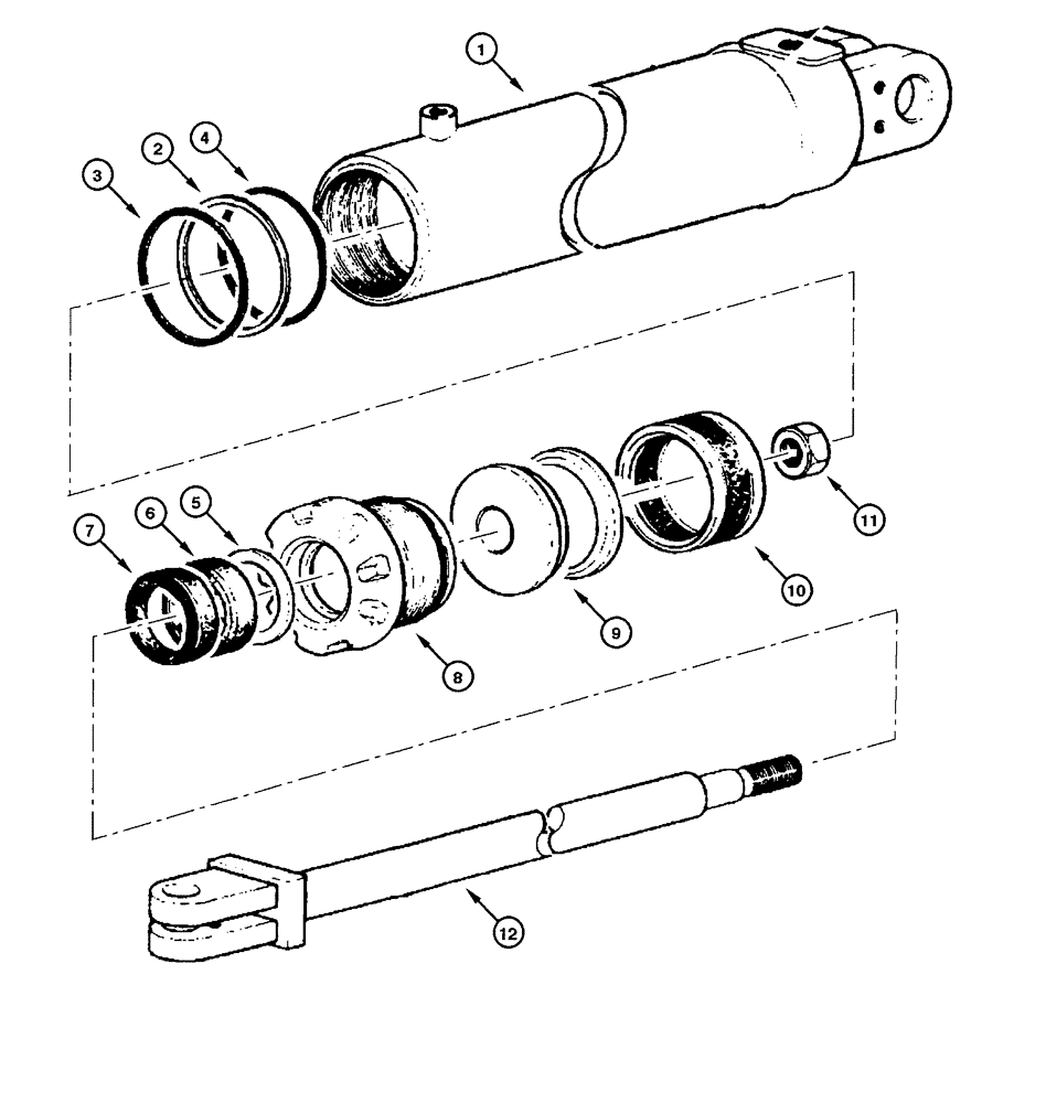 Схема запчастей Case 885 - (08.57[00]) - CYLINDER - BLADE SIDE SHIFT (08) - HYDRAULICS