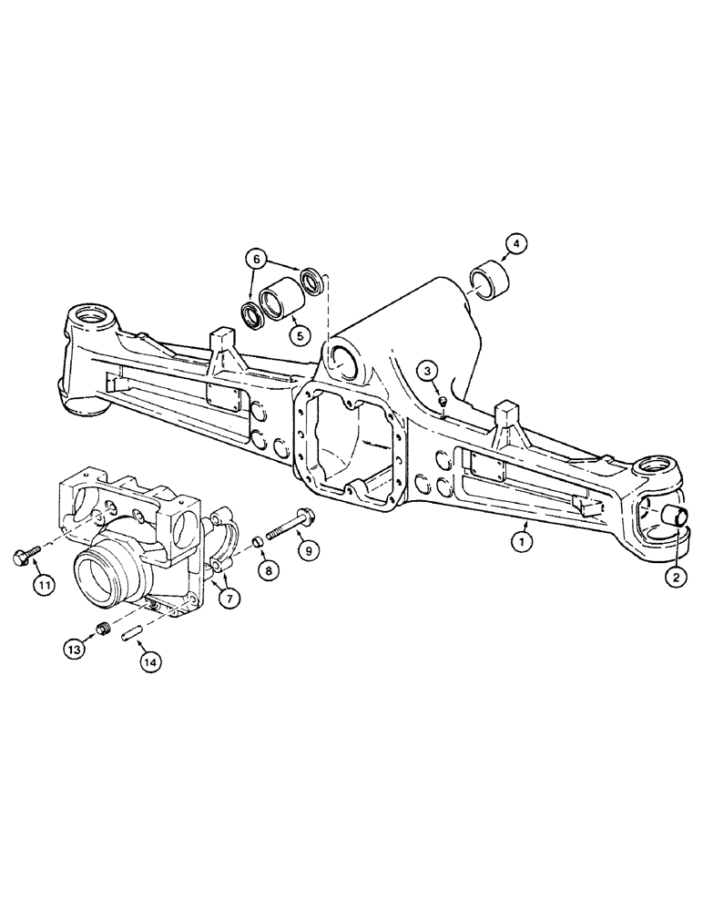 Схема запчастей Case 580SK - (6-38) - FRONT DRIVE AXLE HOUSING (06) - POWER TRAIN