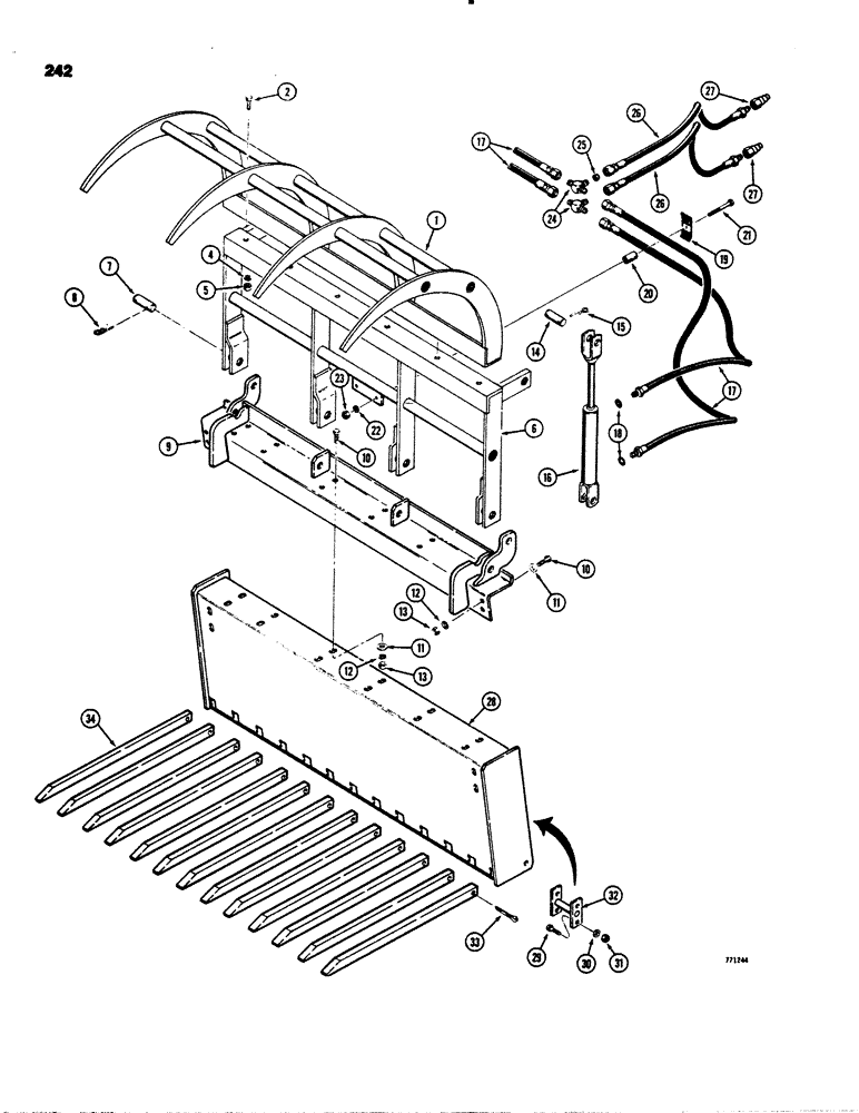 Схема запчастей Case 1845 - (242) - MANURE FORK AND GRAPPLE (89) - TOOLS