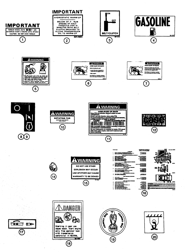 Схема запчастей Case 1818 - (9-22) - DECALS (09) - CHASSIS/ATTACHMENTS