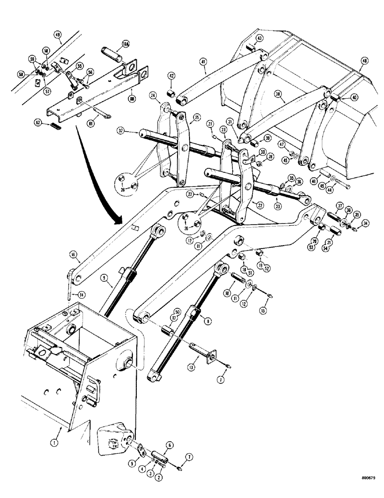 Схема запчастей Case 780 - (456) - LOADER LIFT FRAME AND RELATED PARTS, TRACTOR SN. 5500550 AND AFT (09) - CHASSIS/ATTACHMENTS