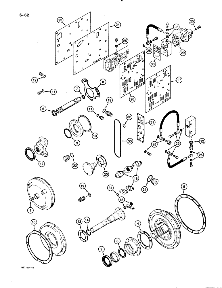 Схема запчастей Case W30 - (6-62) - ZF TRANSMISSION, SEAL KIT (06) - POWER TRAIN