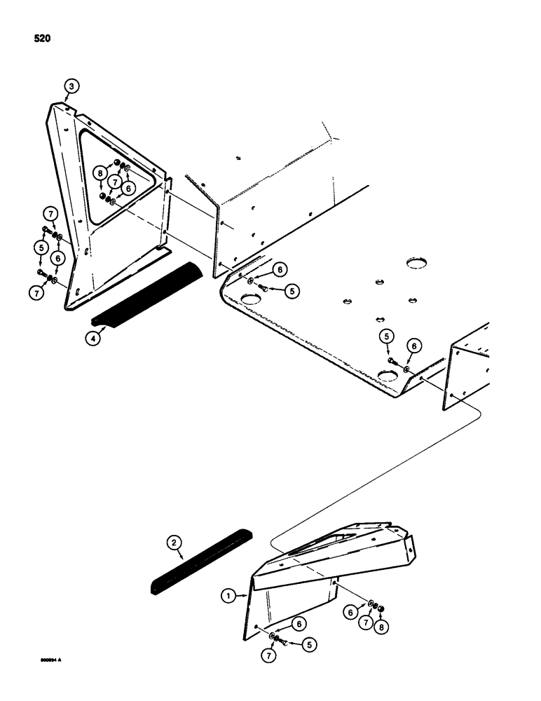 Схема запчастей Case 580SD - (520) - REAR CLOSURE PANELS, CAB MODELS WITH BACKHOE (09) - CHASSIS/ATTACHMENTS