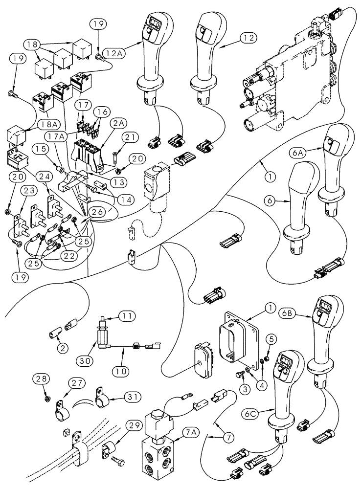 Схема запчастей Case 85XT - (04-08) - HARNESS CHASSIS NORTH AMERICA JAF0236484 -, FRONT (04) - ELECTRICAL SYSTEMS