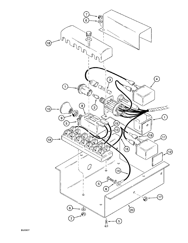 Схема запчастей Case 1825 - (4-23G) - ROAD LAMP SWITCH ASSEMBLY, EUROPEAN MODELS (04) - ELECTRICAL SYSTEMS