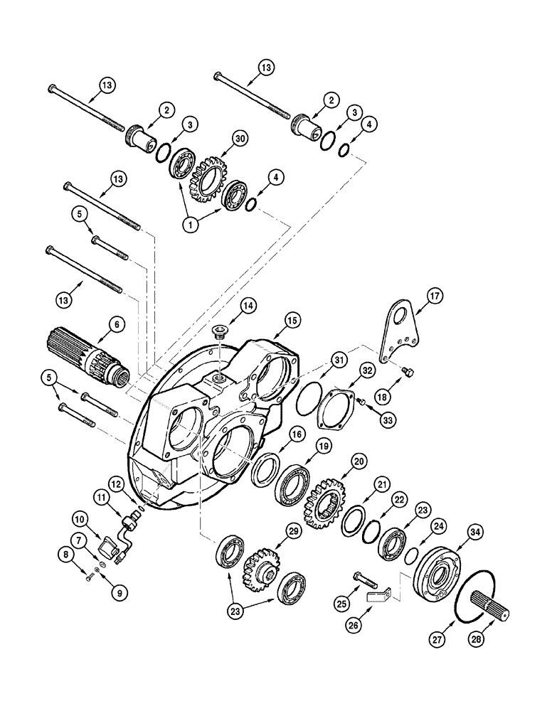 Схема запчастей Case 865 VHP - (06-14[01]) - TRANSMISSION - HOUSING AND INPUT SHAFT (06) - POWER TRAIN