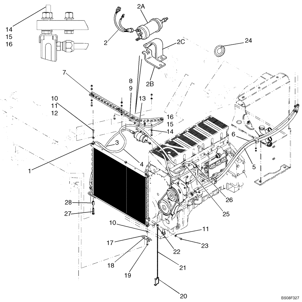 Схема запчастей Case 921E - (09-78) - AIR CONDITIONING - CONDENSER (09) - CHASSIS