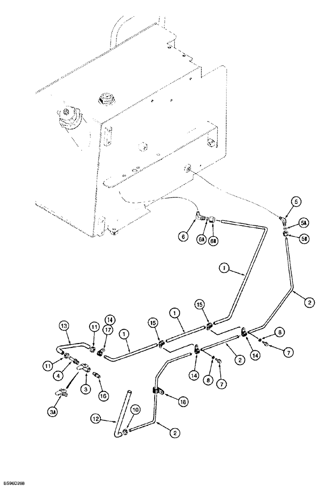 Схема запчастей Case 1150G - (3-006) - FUEL LINES, PRIOR TO JJG0218023 AND JJG0218024 - JJG0218478 (02) - FUEL SYSTEM