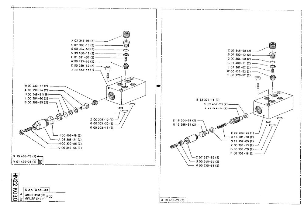 Схема запчастей Case 75C - (HN22 K03.0) - RELIEF VALVE - P22 (07) - HYDRAULIC SYSTEM