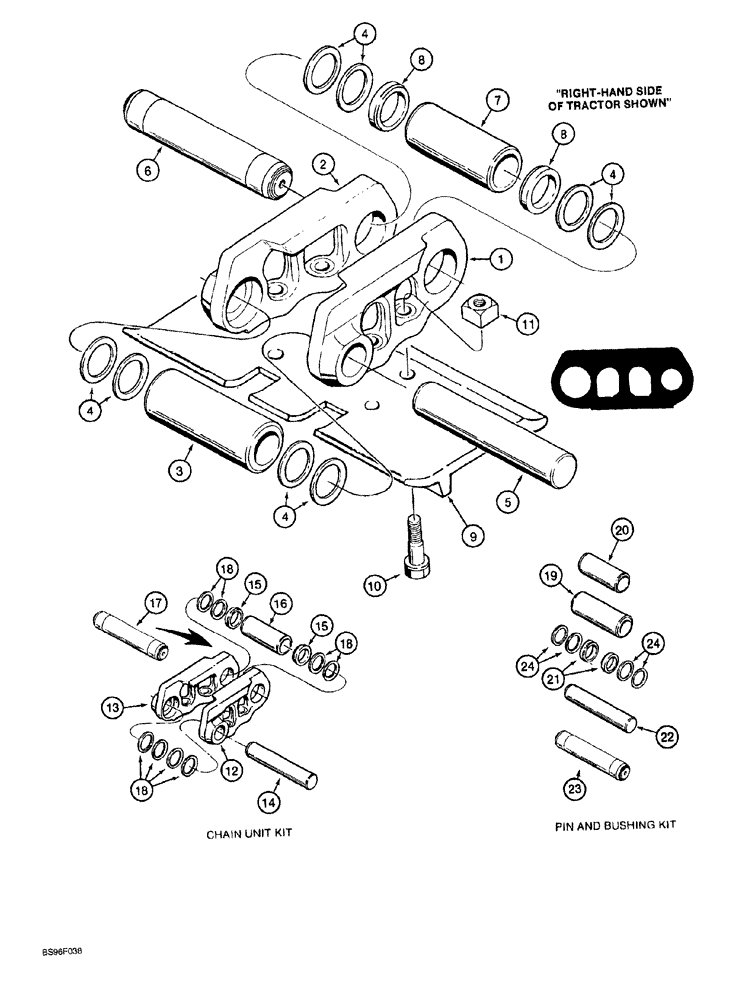 Схема запчастей Case 1150G - (5-018) - SEALED TRACK CHAIN, OPTIONAL (04) - UNDERCARRIAGE