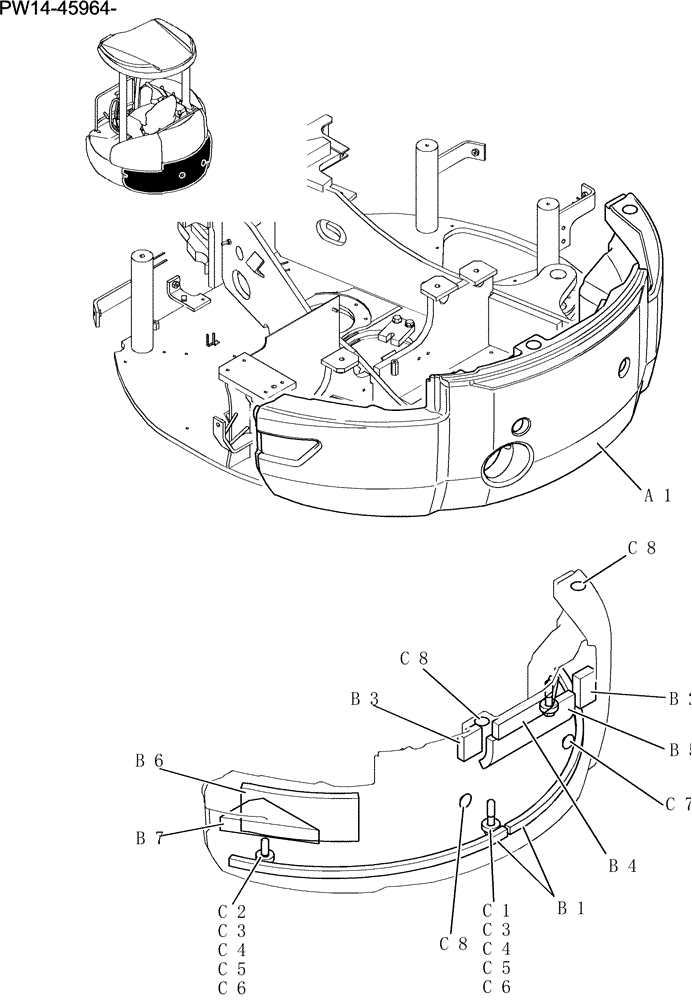 Схема запчастей Case CX31B - (016-01-1[1Z82]) - COUNTERWEIGHT INSTAL (00) - GENERAL & PICTORIAL INDEX