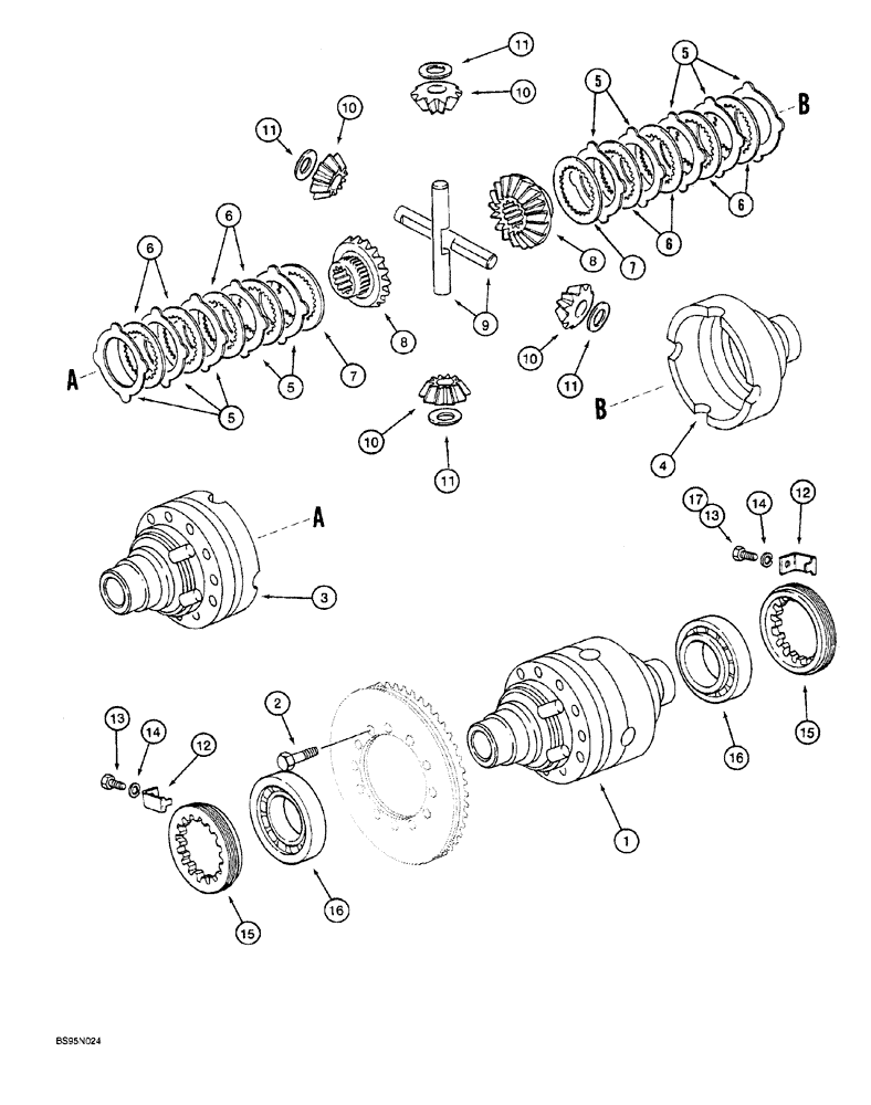 Схема запчастей Case 760 - (06-058) - FRONT AND REAR AXLES, DIFFERENTIAL (23) - FOUR WHEEL DRIVE SYSTEM