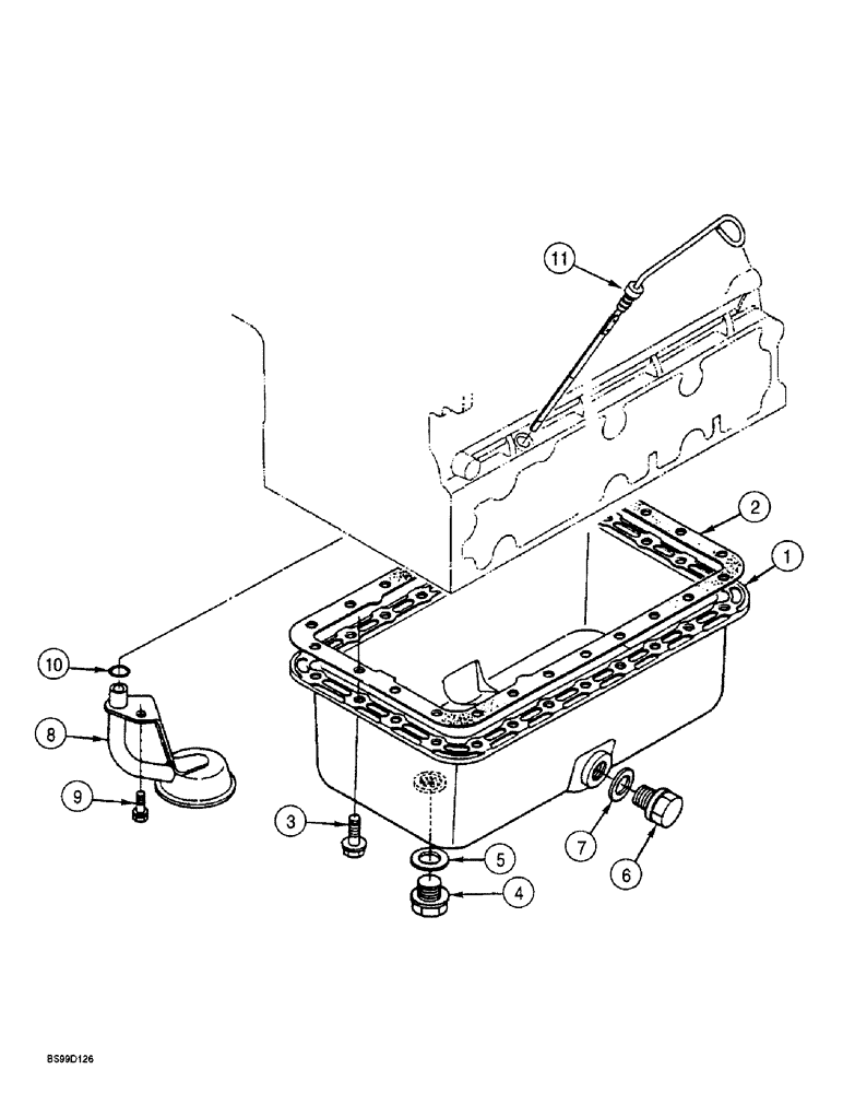 Схема запчастей Case 560 - (2-09A) - OIL PAN, KUBOTA V2203IDI ENGINE, P.I.N. JAF0295741 AND AFTER (02) - ENGINE