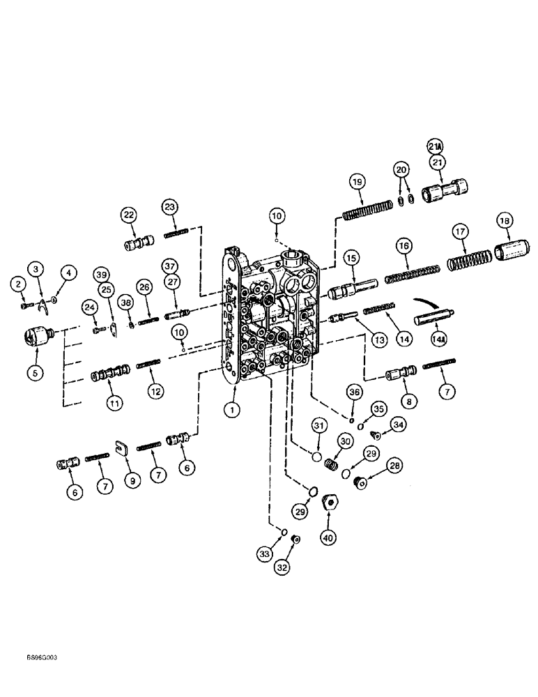 Схема запчастей Case 621B - (6-24) - TRANSMISSION ASSEMBLY, CONTROL VALVE (06) - POWER TRAIN